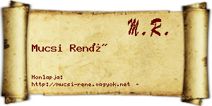 Mucsi René névjegykártya